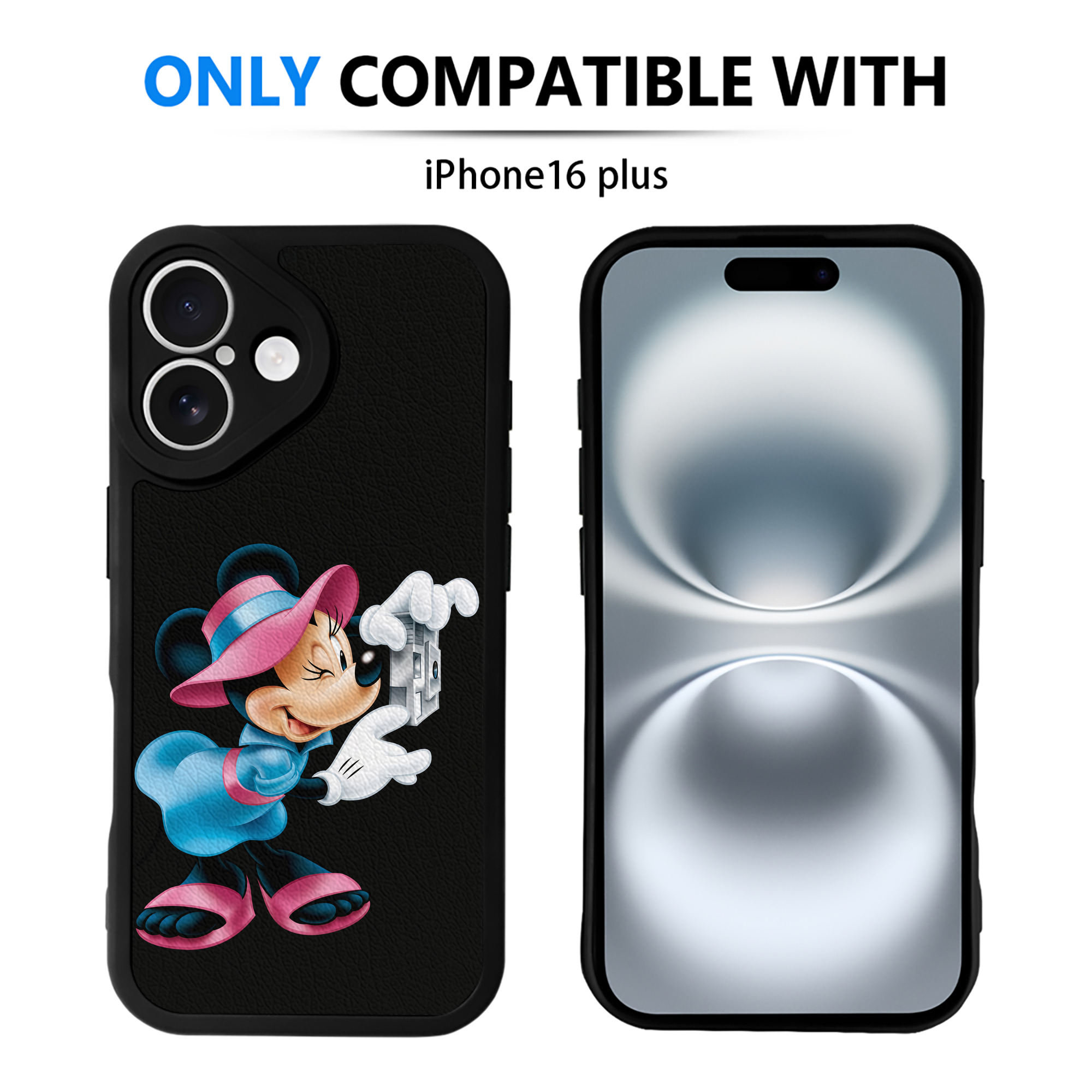 （画像用） ミッキーマウス Mickey Mouse 【iPhone 16シリーズ対応】シリコンスマホケース（レザー調） 材質：シリコン